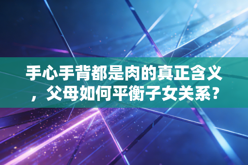 手心手背都是肉的真正含义,父母如何平衡子女关系? 手心手背都是肉的真正含义,父母如何平衡子女关系?