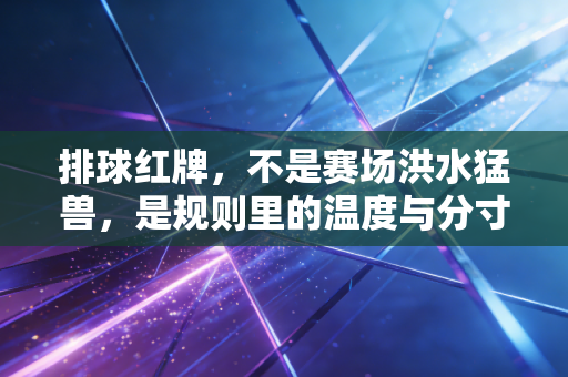排球红牌，不是赛场洪水猛兽，是规则里的温度与分寸