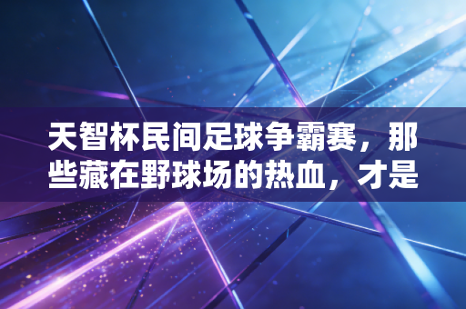 天智杯民间足球争霸赛，那些藏在野球场的热血，才是中国足球最扎实的底气