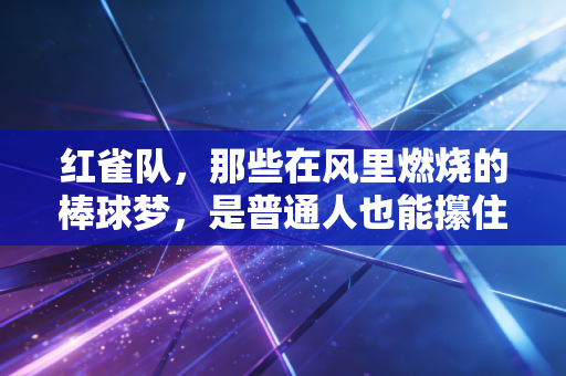 红雀队，那些在风里燃烧的棒球梦，是普通人也能攥住的光