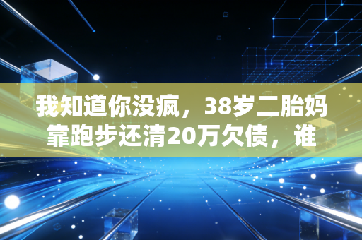 我知道你没疯,38岁二胎妈靠跑步还清20万欠债,谁还说运动只是闲人的消遣 我知道你没疯,38岁二胎妈靠跑步还清20万欠债,谁还说运动只是闲人的消遣