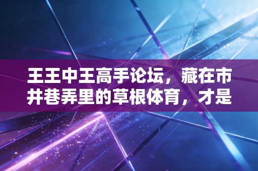王王中王高手论坛,藏在市井巷弄里的草根体育,才是中国体育的真正底盘 王王中王高手论坛,藏在市井巷弄里的草根体育,才是中国体育的真正底盘
