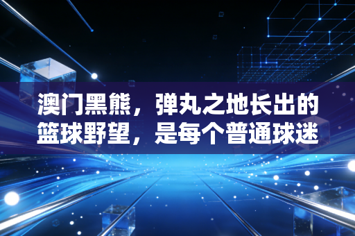澳门黑熊,弹丸之地长出的篮球野望,是每个普通球迷的青春注脚 澳门黑熊,弹丸之地长出的篮球野望,是每个普通球迷的青春注脚