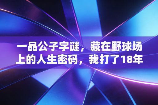 一品公子字谜,藏在野球场上的人生密码,我打了18年球才读懂 一品公子字谜,藏在野球场上的人生密码,我打了18年球才读懂