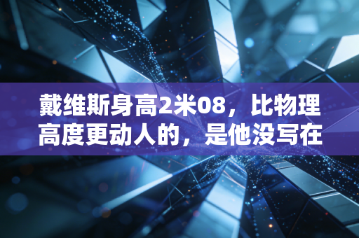 戴维斯身高2米08，比物理高度更动人的，是他没写在简历里的人生海拔