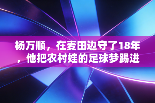 杨万顺,在麦田边守了18年,他把农村娃的足球梦踢进了全国赛场 杨万顺,在麦田边守了18年,他把农村娃的足球梦踢进了全国赛场