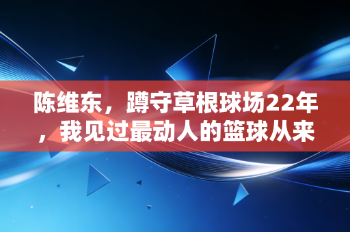 陈维东，蹲守草根球场22年，我见过最动人的篮球从来不在CBA总决赛