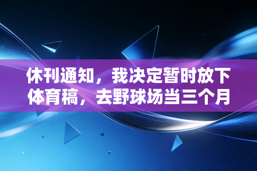 休刊通知,我决定暂时放下体育稿,去野球场当三个月的地板流混子 休刊通知,我决定暂时放下体育稿,去野球场当三个月的地板流混子