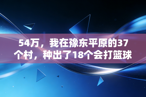 54万，我在豫东平原的37个村，种出了18个会打篮球的金凤凰
