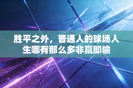 胜平之外,普通人的球场人生哪有那么多非赢即输 胜平之外,普通人的球场人生哪有那么多非赢即输