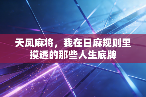 天凤麻将，我在日麻规则里摸透的那些人生底牌