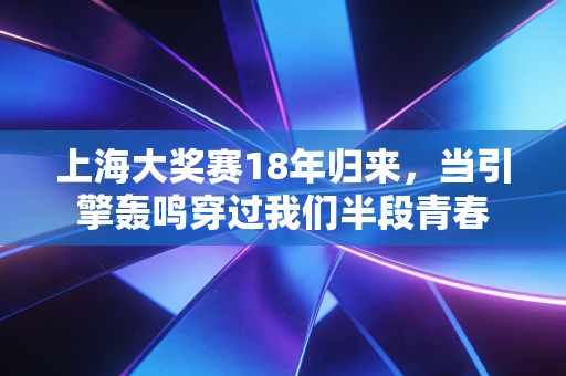 上海大奖赛18年归来,当引擎轰鸣穿过我们半段青春 上海大奖赛18年归来,当引擎轰鸣穿过我们半段青春