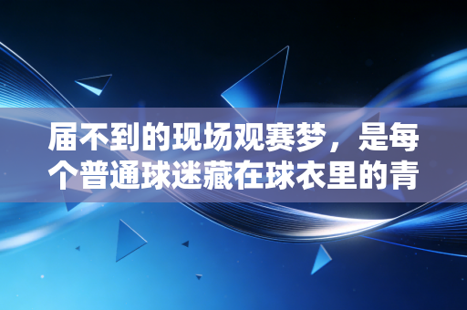 届不到的现场观赛梦,是每个普通球迷藏在球衣里的青春注脚 届不到的现场观赛梦,是每个普通球迷藏在球衣里的青春注脚