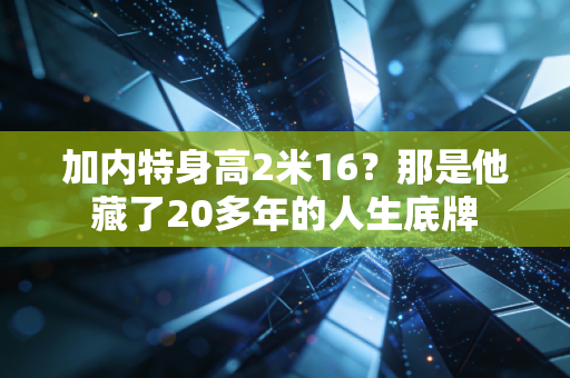 加内特身高2米16?那是他藏了20多年的人生底牌 加内特身高2米16?那是他藏了20多年的人生底牌