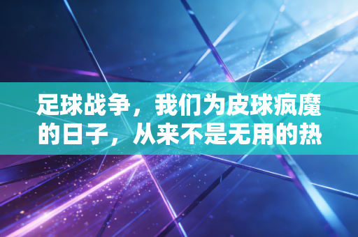 足球战争，我们为皮球疯魔的日子，从来不是无用的热血