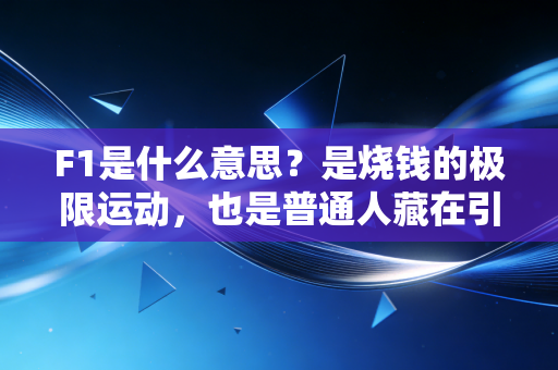 F1是什么意思?是烧钱的极限运动,也是普通人藏在引擎轰鸣里的热血乌托邦 F1是什么意思?是烧钱的极限运动,也是普通人藏在引擎轰鸣里的热血乌托邦