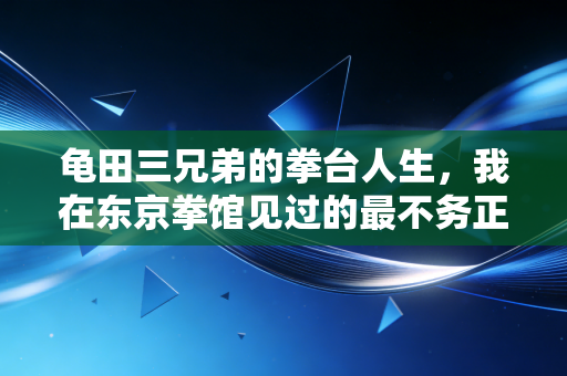 龟田三兄弟的拳台人生，我在东京拳馆见过的最不务正业的世界冠军家族