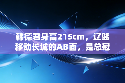 韩德君身高215cm，辽篮移动长城的AB面，是总冠军中锋也是街头撸串的普通大哥