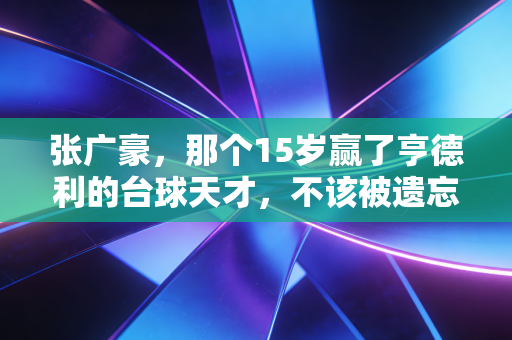张广豪，那个15岁赢了亨德利的台球天才，不该被遗忘在中式八球的浪潮里