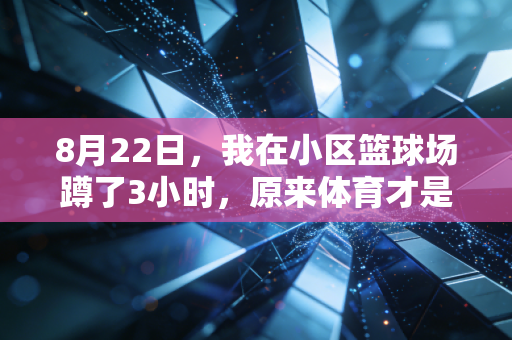 8月22日，我在小区篮球场蹲了3小时，原来体育才是普通人最划算的生活解药