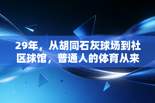 29年，从胡同石灰球场到社区球馆，普通人的体育从来都不止是输赢