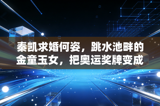 秦凯求婚何姿，跳水池畔的金童玉女，把奥运奖牌变成了爱情的军功章