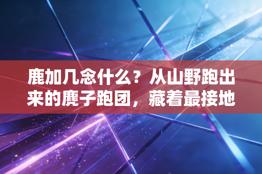 鹿加几念什么?从山野跑出来的麂子跑团,藏着最接地气的体育哲学 鹿加几念什么?从山野跑出来的麂子跑团,藏着最接地气的体育哲学