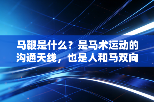 马鞭是什么？是马术运动的沟通天线，也是人和马双向奔赴的小见证