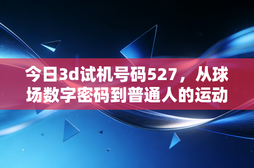 今日3d试机号码527，从球场数字密码到普通人的运动浪漫