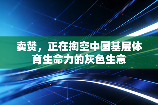 卖赞,正在掏空中国基层体育生命力的灰色生意 卖赞,正在掏空中国基层体育生命力的灰色生意