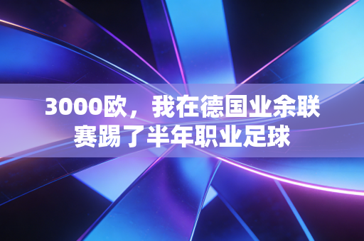 3000欧，我在德国业余联赛踢了半年职业足球