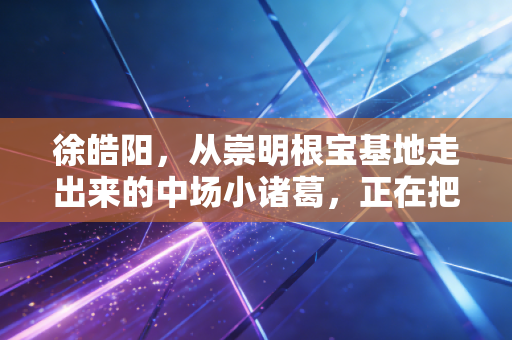 徐皓阳,从崇明根宝基地走出来的中场小诸葛,正在把天赋熬成上海滩的新传奇 徐皓阳,从崇明根宝基地走出来的中场小诸葛,正在把天赋熬成上海滩的新传奇
