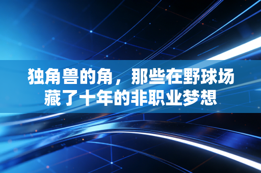 独角兽的角,那些在野球场藏了十年的非职业梦想 独角兽的角,那些在野球场藏了十年的非职业梦想