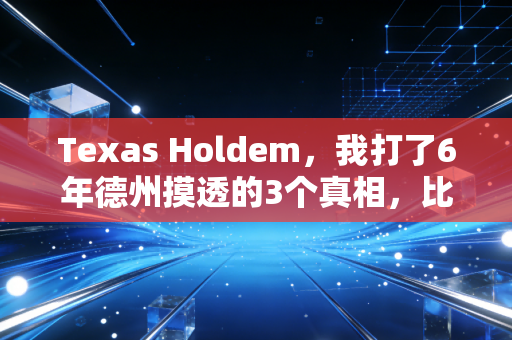 Texas Holdem，我打了6年德州摸透的3个真相，比上班10年学的道理还好用