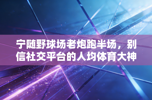 宁随野球场老炮跑半场,别信社交平台的人均体育大神神话 宁随野球场老炮跑半场,别信社交平台的人均体育大神神话