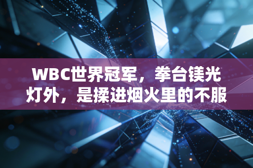 WBC世界冠军,拳台镁光灯外,是揉进烟火里的不服输人生 WBC世界冠军,拳台镁光灯外,是揉进烟火里的不服输人生
