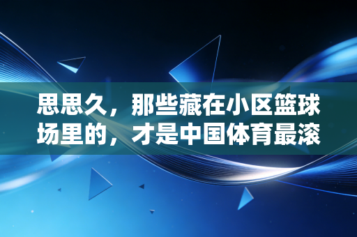 思思久,那些藏在小区篮球场里的,才是中国体育最滚烫的底色 思思久,那些藏在小区篮球场里的,才是中国体育最滚烫的底色