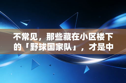 不常见,那些藏在小区楼下的「野球国家队」,才是中国体育最鲜活的底色 不常见,那些藏在小区楼下的「野球国家队」,才是中国体育最鲜活的底色