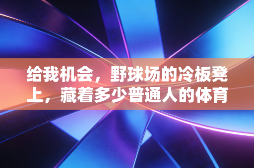给我机会,野球场的冷板凳上,藏着多少普通人的体育梦 给我机会,野球场的冷板凳上,藏着多少普通人的体育梦