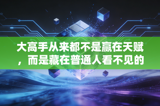 大高手从来都不是赢在天赋,而是藏在普通人看不见的笨功夫里 大高手从来都不是赢在天赋,而是藏在普通人看不见的笨功夫里