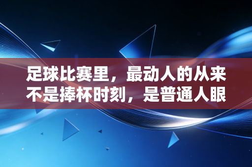 足球比赛里,最动人的从来不是捧杯时刻,是普通人眼里的光 足球比赛里,最动人的从来不是捧杯时刻,是普通人眼里的光