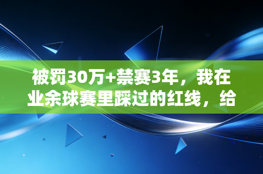 被罚30万+禁赛3年,我在业余球赛里踩过的红线,给所有踢球的人提个醒 被罚30万+禁赛3年,我在业余球赛里踩过的红线,给所有踢球的人提个醒