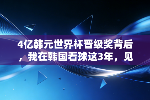 4亿韩元世界杯晋级奖背后，我在韩国看球这3年，见识到普通人的足球执念到底有多疯