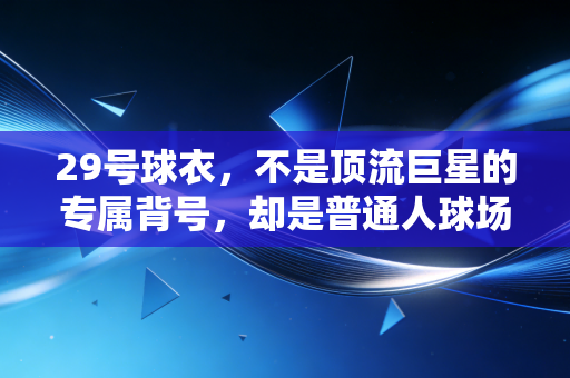 29号球衣,不是顶流巨星的专属背号,却是普通人球场青春的最高荣誉 29号球衣,不是顶流巨星的专属背号,却是普通人球场青春的最高荣誉