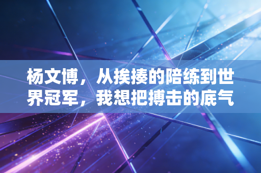 杨文博，从挨揍的陪练到世界冠军，我想把搏击的底气给每一个普通人