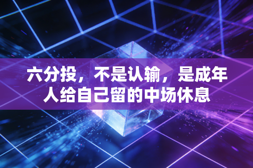 六分投，不是认输，是成年人给自己留的中场休息