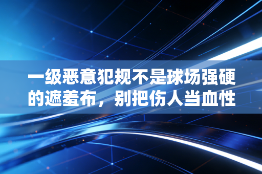 一级恶意犯规不是球场强硬的遮羞布，别把伤人当血性