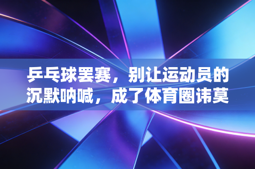 乒乓球罢赛，别让运动员的沉默呐喊，成了体育圈讳莫如深的禁忌