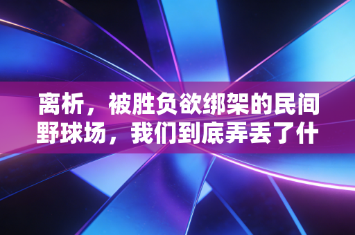 离析,被胜负欲绑架的民间野球场,我们到底弄丢了什么? 离析,被胜负欲绑架的民间野球场,我们到底弄丢了什么?