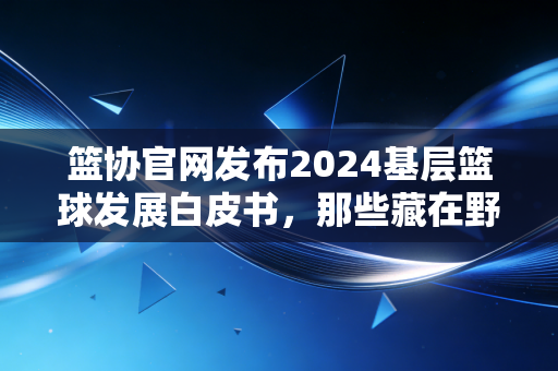 篮协官网发布2024基层篮球发展白皮书，那些藏在野球场的热爱，终于被看见